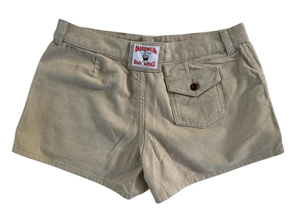 Birdwell Beach Britches Corduroy Shorts Womens 8 Khaki Patch Pockets #NE228